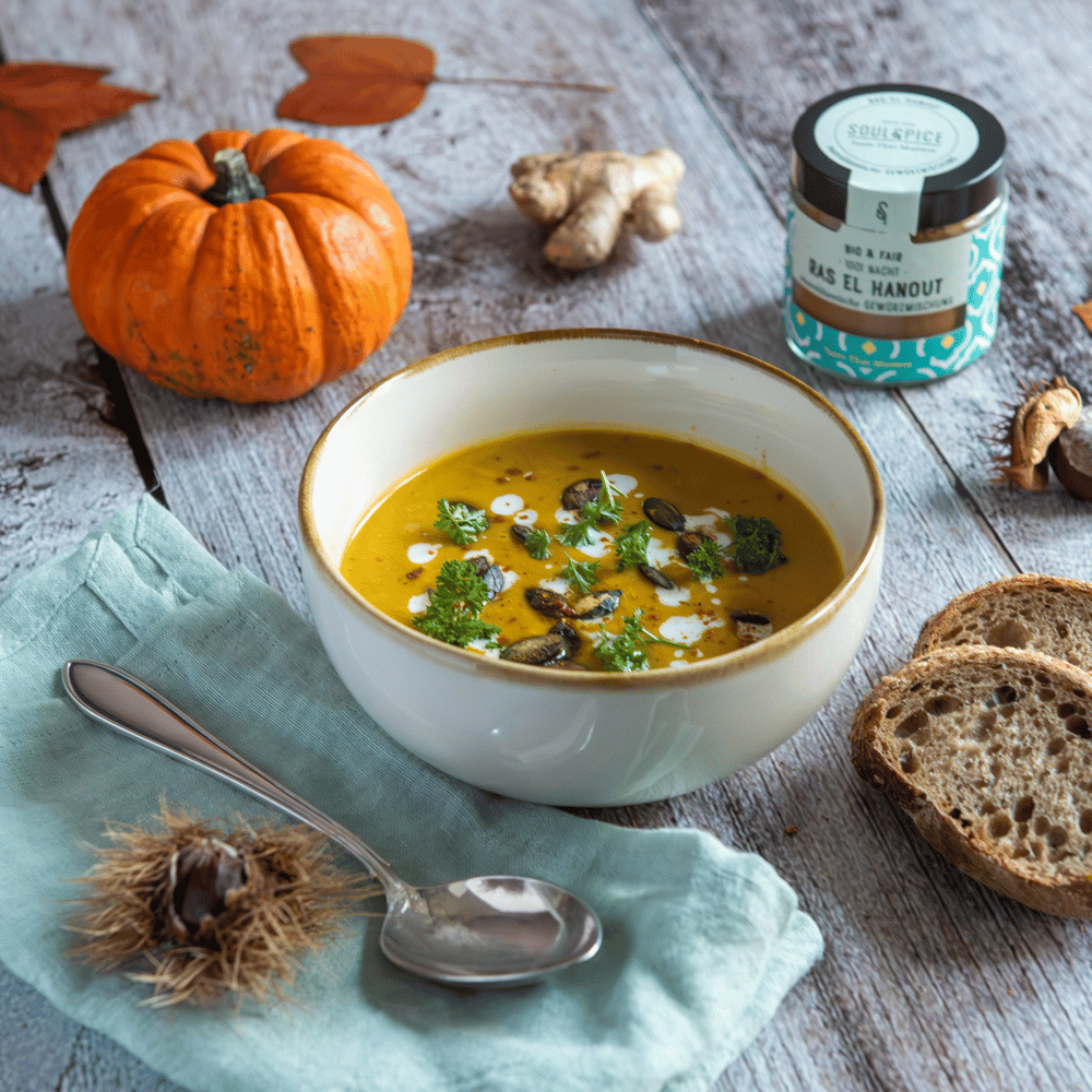 Kürbissuppe mit Ras el Hanout